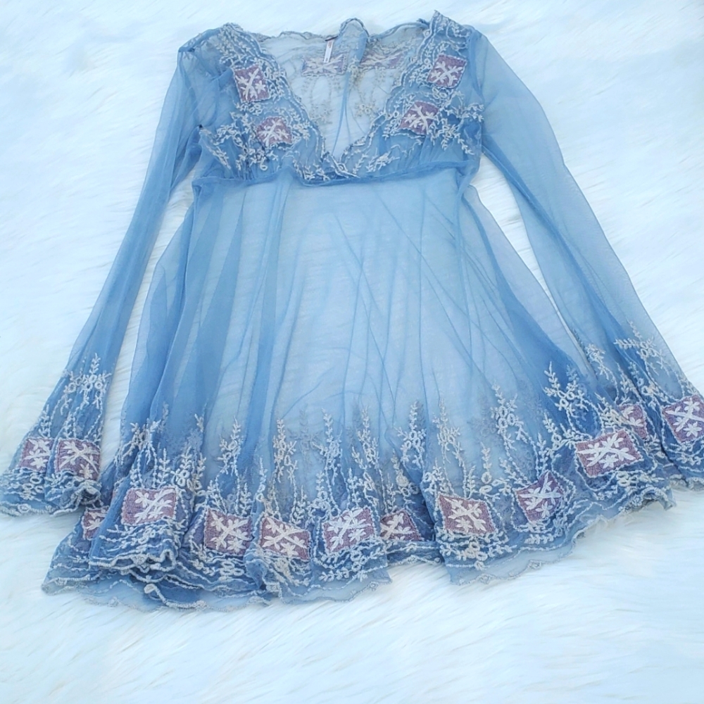 RARE Free people Intimately sheer mini dress